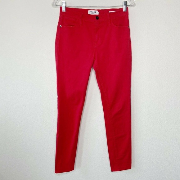 Frame Le High Skinny Vintage Red Jeans Sz 25 - Picture 2 of 8